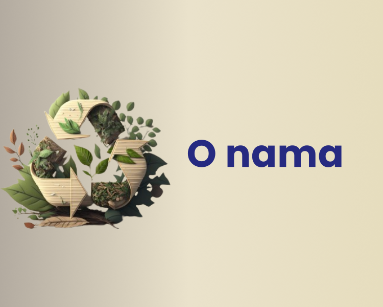 Ilustracija baner za stranicu o Nama , stilizovani znak reciklaže